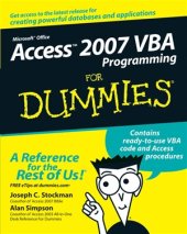 book Microsoft Office Access 2007 VBA Programming For Dummies