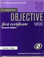 book Objective First Certificate Teacher's Book