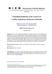 book Unbundling Institutions at the Local Level: Conflict, Institutions and Income in Burundi