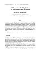 book BMM: a business modelling method for information systems development