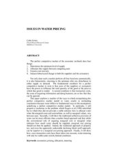 book Issues in water pricing
