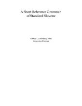 book A Short Reference Grammar of Standard Slovene