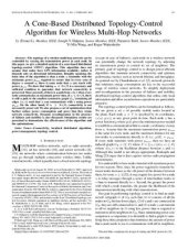 book A Cone-Based Distributed Topology-Control Algorithm for Wireless Multi-Hop Networks