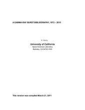 book A Gamma-Ray Burst Bibliography, 1972 - 2010