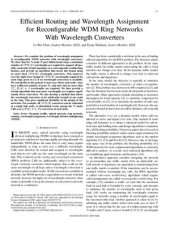 book Efficient Routing and Wavelength Assignment for Reconfigurable WDM Ring Networks With Wavelength Converters