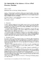 book Undecidability of zeros of elementary functions