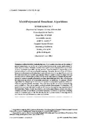 book Multipolynomial resultant algorithms