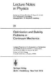 book Optimization and Stability Problems in Continuum Mechanics