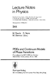 book PDEs and Continuum Models of Phase Transitions