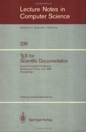 book TEX for Scientific Documentation: Second European Conference Strasbourg, France, June 19–21, 1986 Proceedings