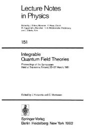 book Integrable Quantum Field Theories