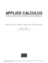 book Applied Calculus For Business, Economics, And Finance