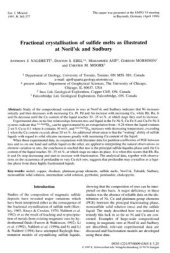 book Fractional crystallisation of sulfide melts as illustrated at Noril'sk and Sudbury