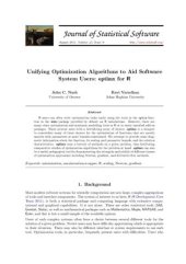 book Unifying Optimization Algorithms to Aid Software System Users: optimx for R + Code