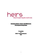 book European Voices: Actors and Witnesses of European Integration