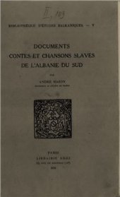 book Documents contes et chansons Slaves de l’Albanie du Sud