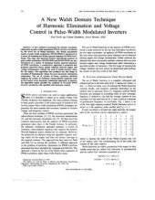 book A New Walsh Domain Technique of Harmonic Elimination and Voltage Control in Pulse-Width Modulated Inverters