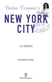 book Frommer's New York City: Spend Less See More