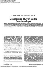 book Developing buyer-selling relationships