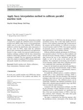 book Apply fuzzy interpolation method to calibrate parallel