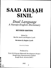 book Saad Ahąąh Sinil. Dual Language: A Navajo-English Dictionary