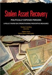 book Greenberg, Larissa Gray, Stolen Asset Recovery. Politically Exposed Persons. The World Bank, 2009