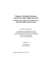 book Empower Technical Customer Services in Value-Added Networks A Design Science Approach Focusing Process - Oriented Mobile Assistant Systems