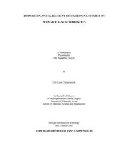 book Dispersion and alignment of carbon nanotubes in polymer based composites