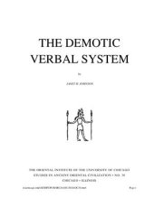 book The Demotic Verbal System