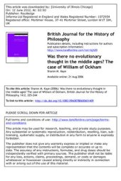 book Was there no evolutionary thought in the Middle Ages? The case of William of Ockham