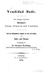 book Vendidad Sade. Die heiligen Schriften Zoroaster's Yaçna, Vispered und Vendidad