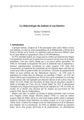 book La dialectologie du maltais et son histoire