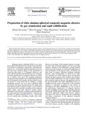 book Preparation of white alumina spherical composite magnetic abrasive by gas atomization and rapid solidification