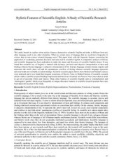book Stylistic Features of Scientific English: A Study of Scientific Research Articles