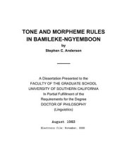 book Tone and Morpheme Rules in Bamileke-Ngyemboon