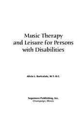 book Music therapy and leisure for persons with disabilities