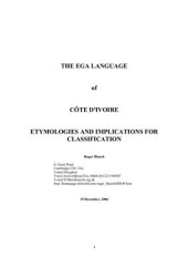 book The Ega Language of Côte d'Ivoire: Etymologies and Implications for Classification