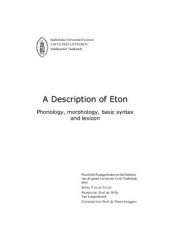 book A Description of Eton - Phonology, Morphology, Basic Syntax and Lexicon