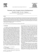 book Parametric study of magnetic abrasive finishing process