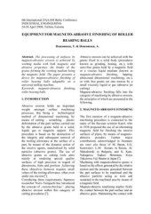 book Equipment for Magneto-Abrasive Finishing of Roller Bearing Balls