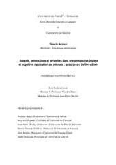 book Aspects, prépositions et préverbes dans une perspective logique et cognitive. Application au polonais