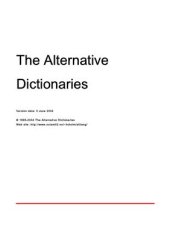 book The Alternative Dictionaries - Мультиязычный словарь сленга