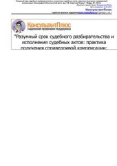 book Разумный срок судебного разбирательства и исполнения судебных актов: практика получения справедливой компенсации