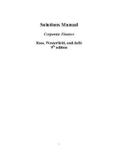 book Corporate Finance. Solutions Manual