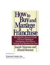 book How to buy and manage a franchise