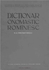 book Dicţionar onomastic românesc