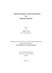 book A Thesis Reduction-Oxidation Cycling of Metal Oxides For Hydrogen Production