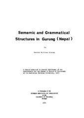 book Sememic and Grammatical Structures in Gurung