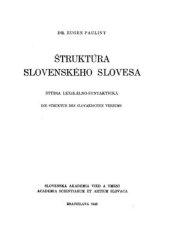 book Štruktúra slovenského slovesa / Структура словацкого глагола