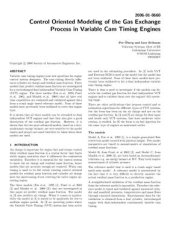 book Control Oriented Modeling of the Gas Exchange Process in Variable Cam Timing Engines